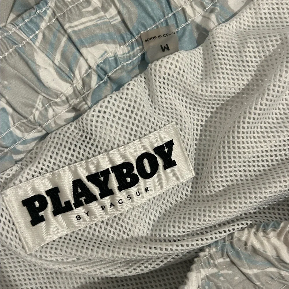 Playboy Blue and White Patterned Apparel
